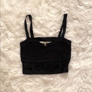 Black Bandage Crop Top - Black